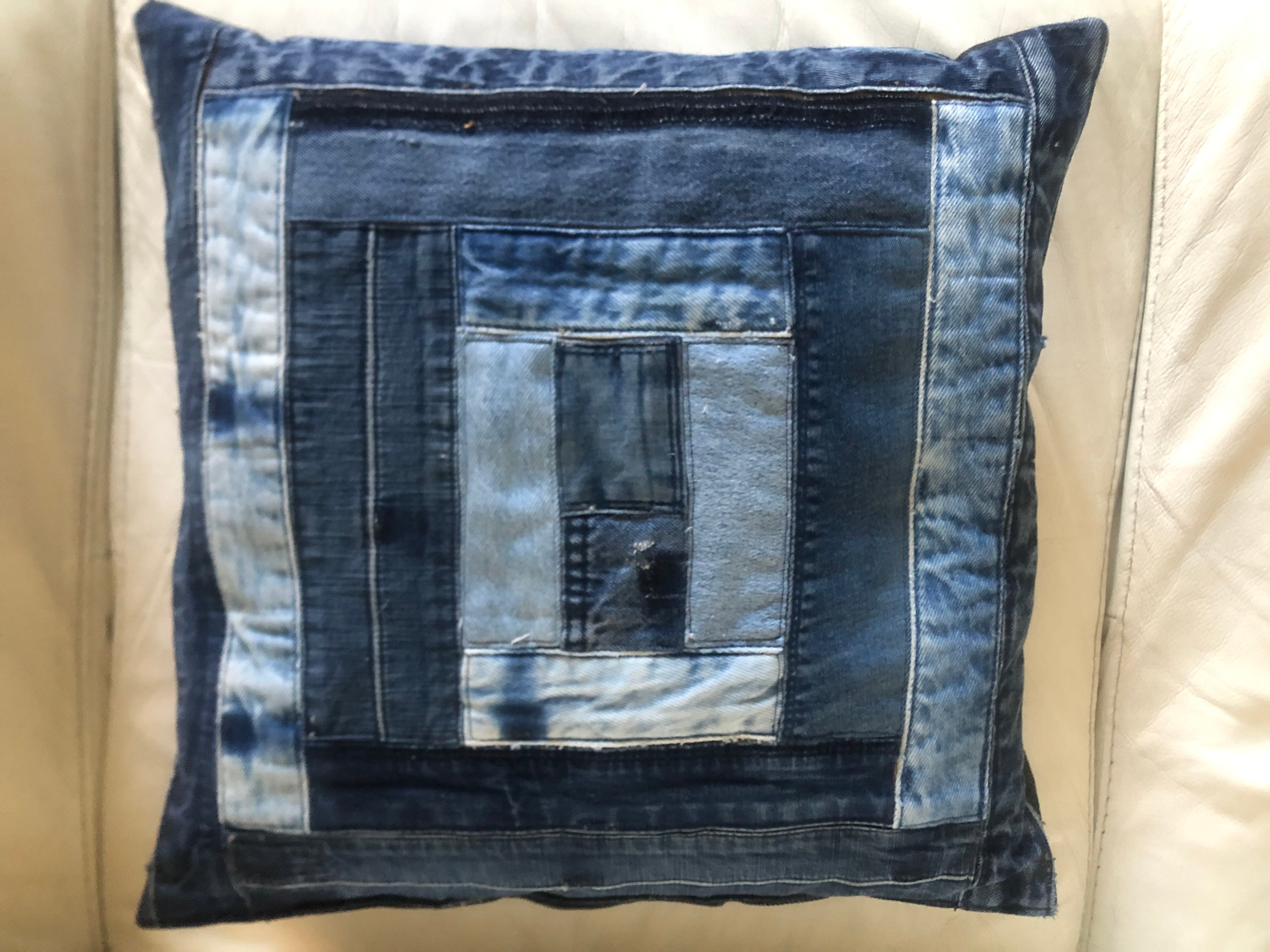 Cuscino Denim Quadro